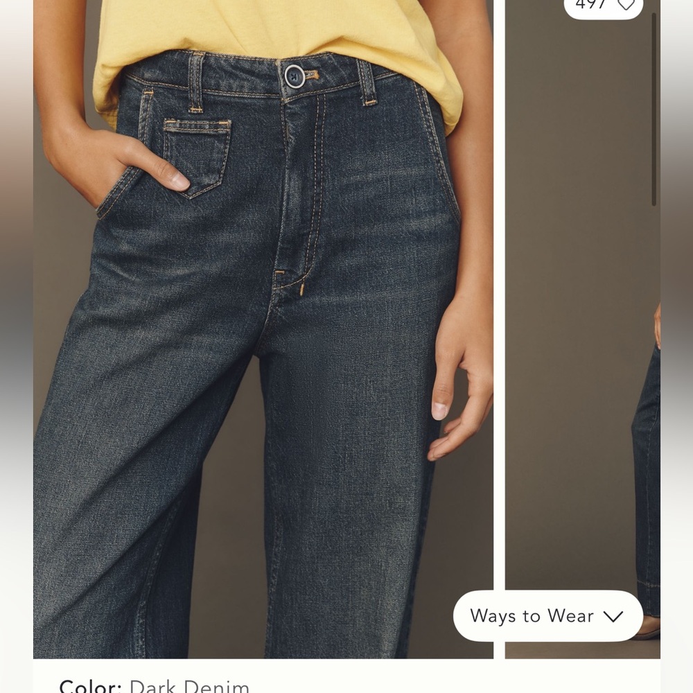 Anthropologie Pilcro Gilligan high rise Dark Blue Women Jeans size 27 NWT - Picture 4 of 7